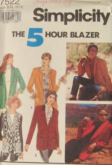MISSES JACKET WITH SHAWL OR NOTCHED COLLAR AND OPTIONAL
