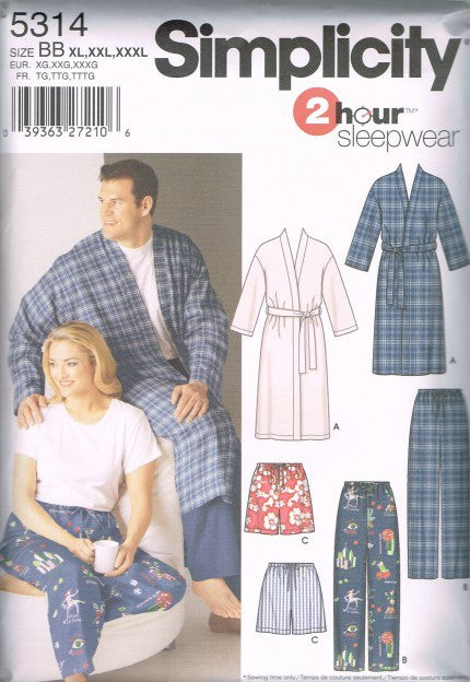 WOMEN'S AND MEN'S PANTS OR SHORTS AND ROBE