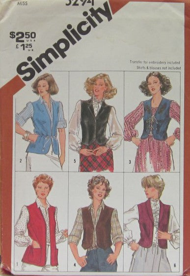 MISSES' SET OF LINED AND UNLINED VESTS