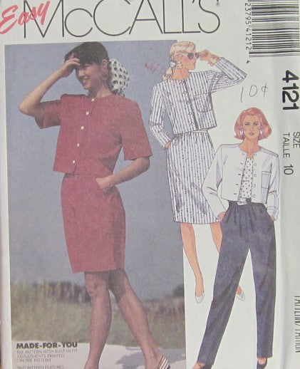 MISSES JACKET SKIRT PANTS OR SHORTS