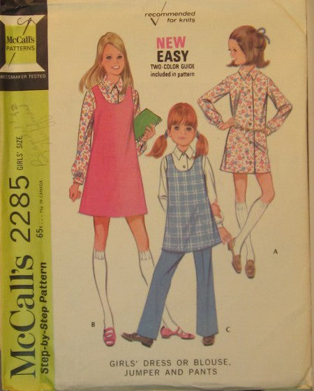 GIRLS DRESS OR BLOUSE JUMPER AND PANTS