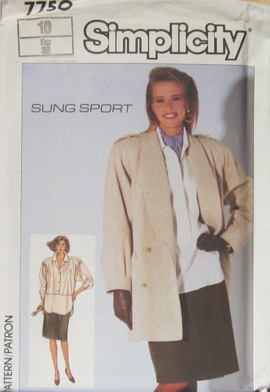 MISSES' LOOSE-FITTING SHIRT, OVERSIZED LINED COAT, LINED WRAP SKIRT