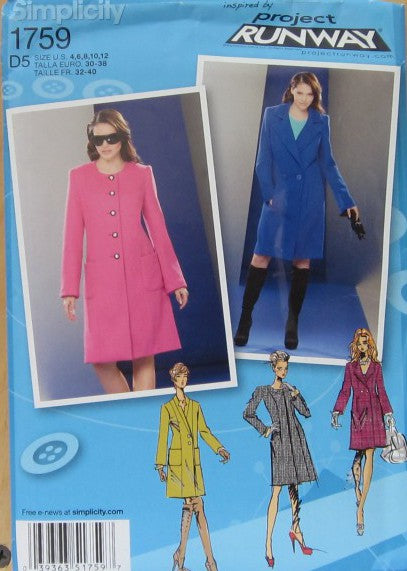 MISSES LINED COAT WITH FRONT VARIATIONS