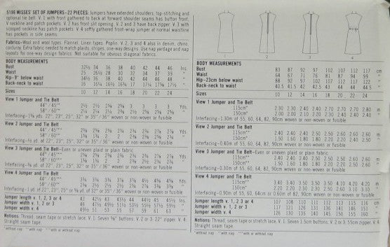 MISSES SET OF JUMPERS- 22 PIECES– Sewing Patterns House