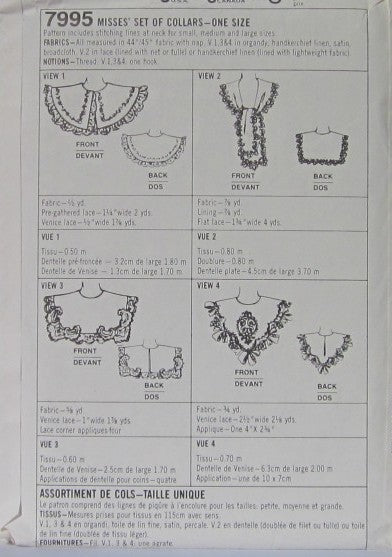CHILD'S SET OF COLLARS ALL SIZES INCLUDED