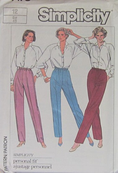 MISSES' PROPORTIONED PANTS SIZED FOR STRETCH KNITS ONLY