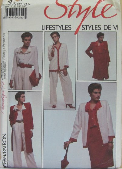 MISSES DUSTER COAT OR CARDIGAN BLOUSE AND TROUSERS