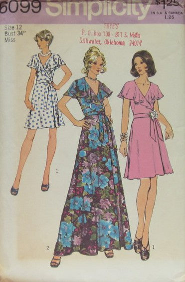 MISSES' FRONT-WRAP DRESS IN TWO LENGTHS