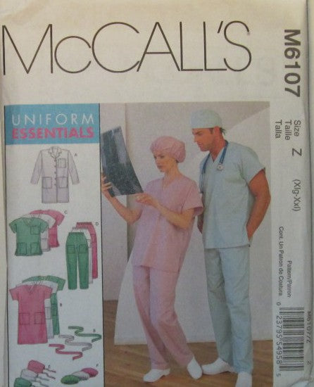MISSES AND MEN'S LAB COAT DRESS TOP PANTS HATS