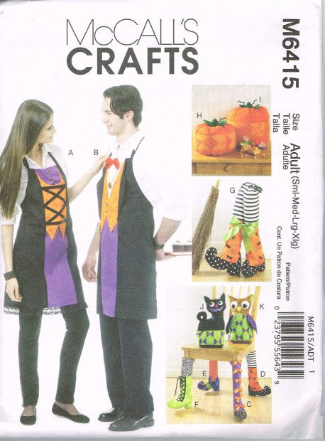 APRONS, CHAIR DECORATIONS, BOOTS, PUMPKINS, CAT AND OWL