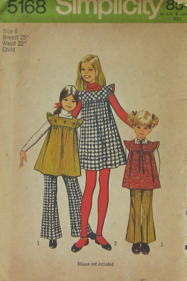 CHILDS AND GIRLS JUMPER OR TUNIC AND BELL-BOTTOM PANTS