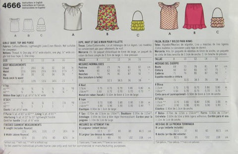 GIRLS SKIRT TOP AND PURSE