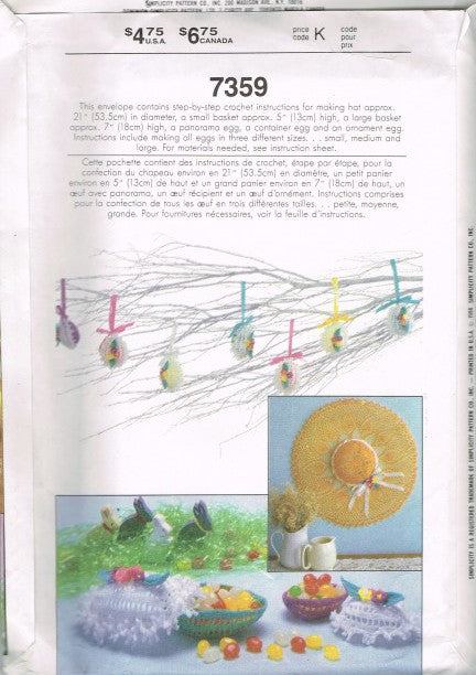 CROCHET EGGS, BASKET AND HATS