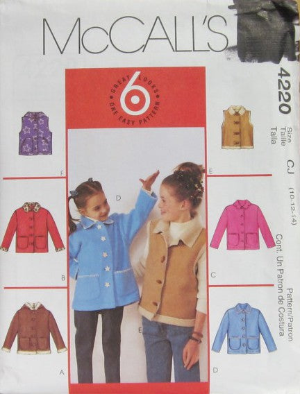 CHILDREN'S/GIRLS' UNLINED JACKETS AND VEST