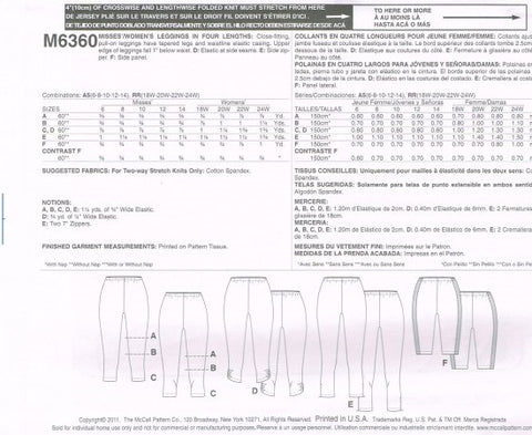 MISSES'/WOMEN'S LEGGINGS IN FOUR LENGTHS