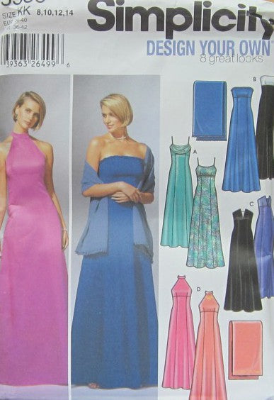 MISSES'/MISS PETITE DESIGN YOUR OWN EVENING DRESS WITH SHAWL