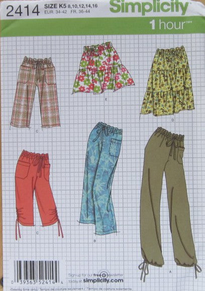 MISSES PANTS IN TWO LENGTHS OR SHORTS AND SKIRT IN TWO LENGTHS