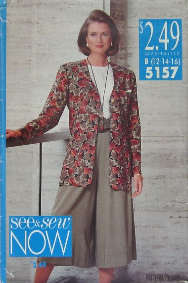 MISSES JACKET TOP AND SPLIT SKIRT