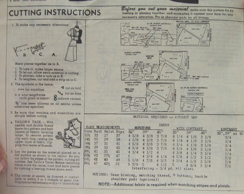 KATE MARCHBANKS PATTERNS SEW-RITE.