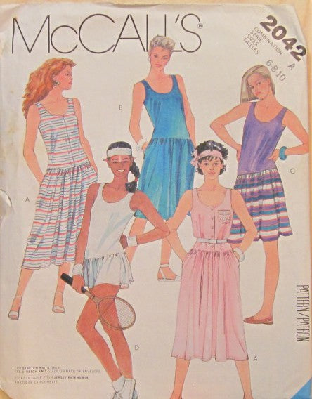 MISSES' DRESS AND PANTES-FOR STRETCH KNITS ONLY