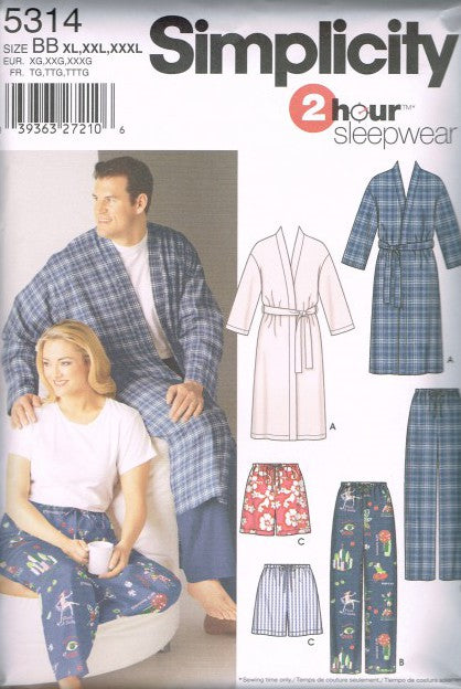 WOMEN'S AND MEN'S PANTS OR SHORTS AND ROBE