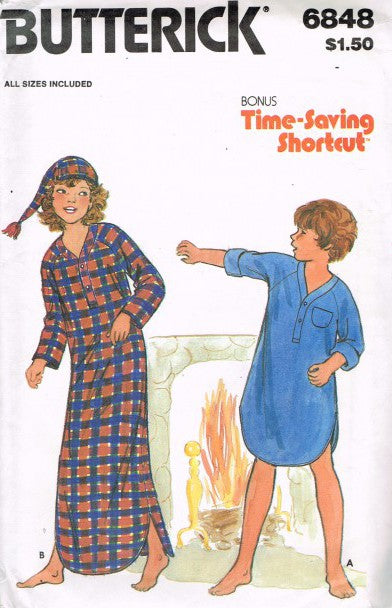 GIRLS' AND BOYS' NIGHTSHIRT AND CAP