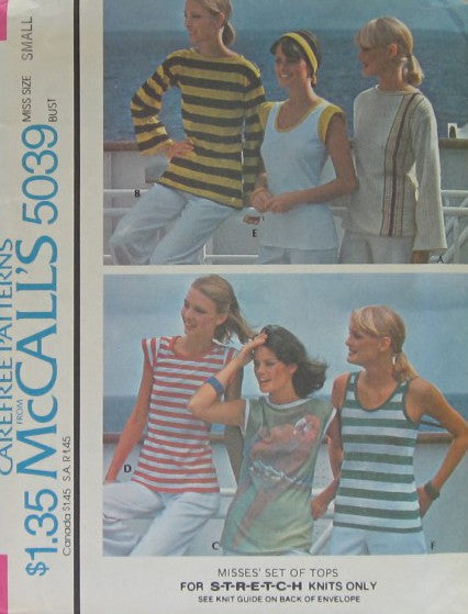 MISSES SET OF TOPS -FOR UNBONED STRETCHABLE KNITS
