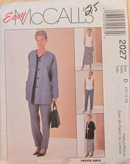 MISSES' CARDIGAN, TOP, PULL-ON PANTS & SKIRT