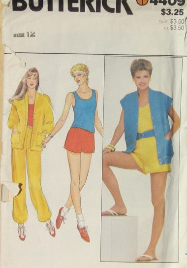 MISSES JACKET VEST AND PANTS AND SHORTS