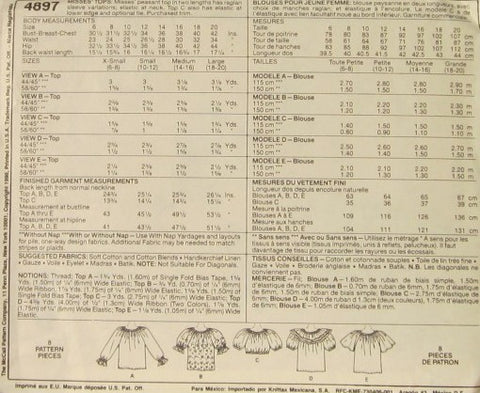 MISSES TOPS CUT