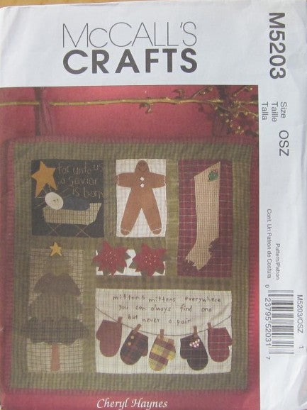 WINTER WALL HANGING OR QUILT BLOCK AND QUILT