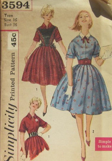 TEEN AND JUNIOR ONE-PIECE DRESS AND PLASTRON