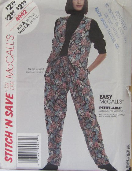MISSES VEST AND PANTS
