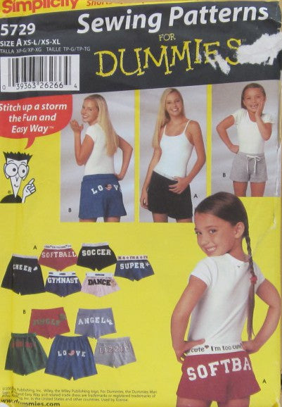 CHILD'S, GIRLS', TEENS', AND MISSES' SHORTS  ALPHABET AND APPLIQUES