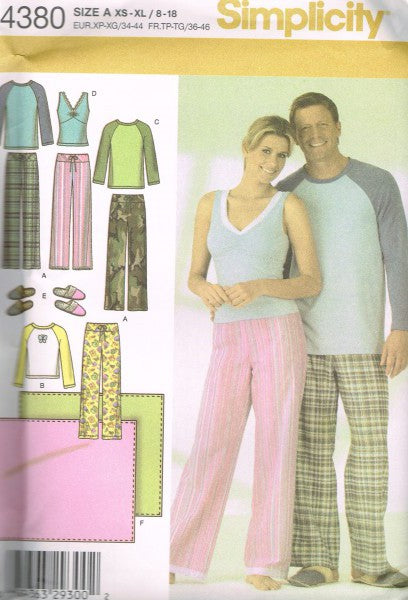 UNISEX PANTS, SLIPPERS AND KNIT TOP AND MISSES' KNIT TOP