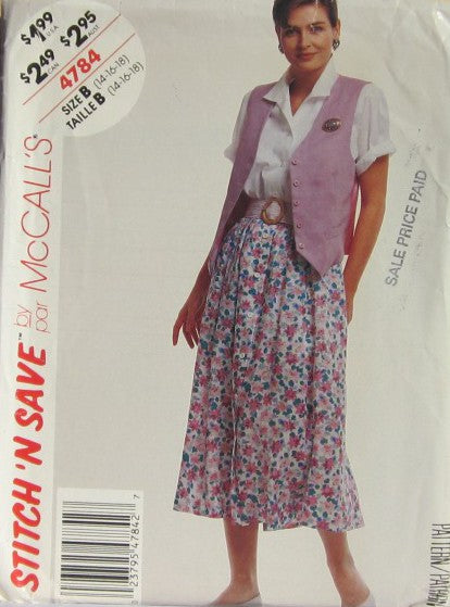 MISSES BLOUSE VEST AND SKIRT
