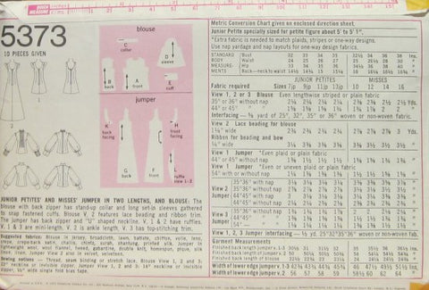 JUNIOR PETITE' AND MISSES' JUMPER IN TWO LENGTHS, AND BLOUSE