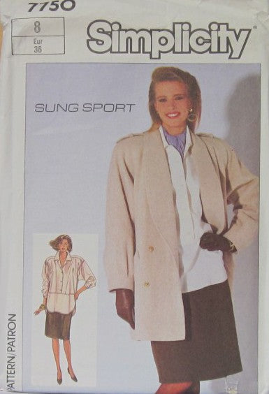 MISSES' LOOSE-FITTING SHIRT, OVERSIZED LINED COAT, LINED WRAP SKIRT