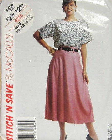 MISSES TOP AND SKIRT