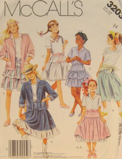 GIRLS SKIRT JACKET SHIRT TOP SKIRT AND PETTICOAT