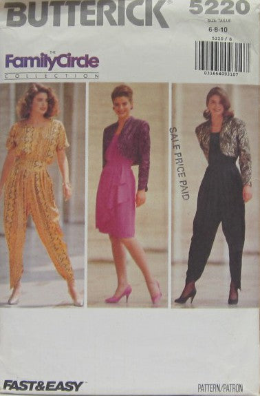 MISSES' JACKET, TOP, MOCK SARONG SKIRT AND HAREM PANTS