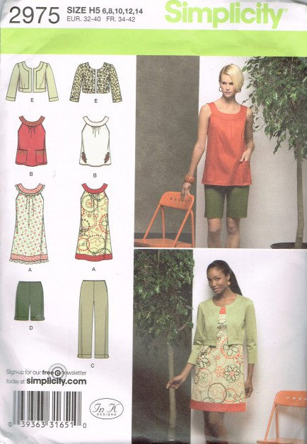 MISSES' CAPRI PANTS OR CITY SHORTS, DRESS OR TUNIC AND JACKET