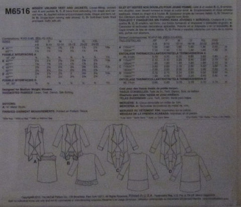MISSES VEST AND JACKETS