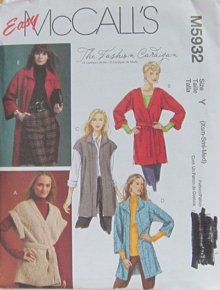 MISSES' CARDIGANS IN TWO LENGTHS AND BELT