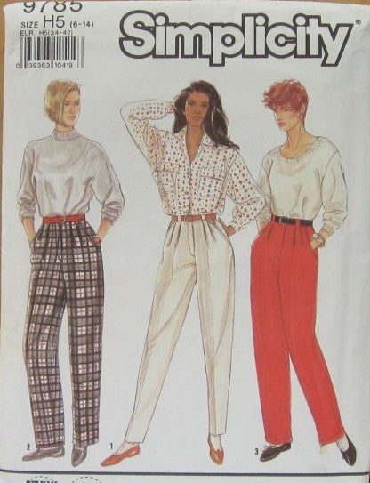 MISSES' PANTS WITH LEG WIDTH VARIATIONS