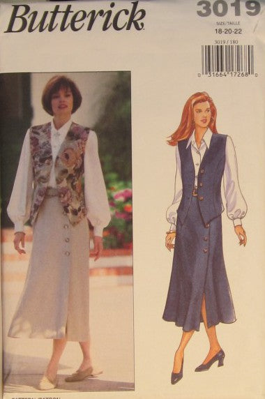 MISSES VEST BLOUSE AND SKIRT