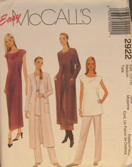 MISSES/MISS PETITE DUSTER DRESS OR TUMIC AND PANTS