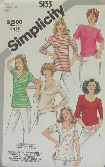 MISSES SET OF PULLOVER TOPS.....A TIME-SAVER STRETCH-KINT