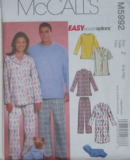 MISSES MENS AND TEEN BOYS TOPS NIGHTSHIRT PNAT AND DOG SWEATSUIT