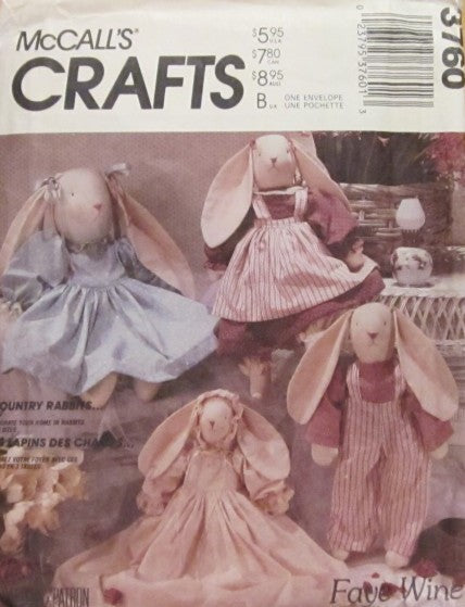 STUFFED BUNNY IN THREE SIZES AND CLOTHES